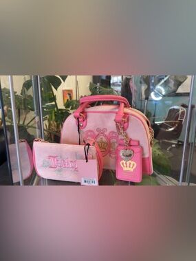 Juicy Couture Pink Handbag Set with Matching small shoulder bag NWT